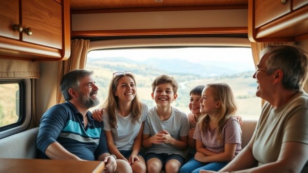 Family enjoys RV life and scenic view, Full-Time RV Living by State.