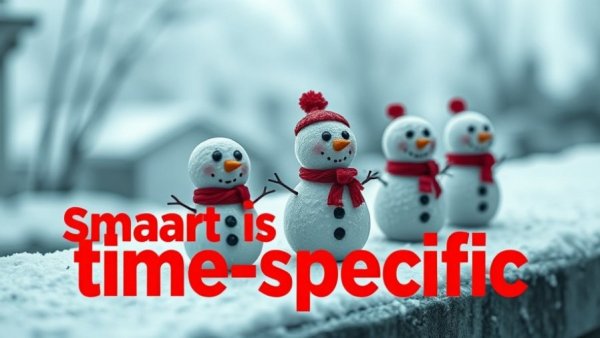 Snowmen with 'Smart is time-specific' text, illustrating time-specific leadership practices.