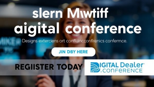 Banner for Digital Dealer Conference with registration invitation.