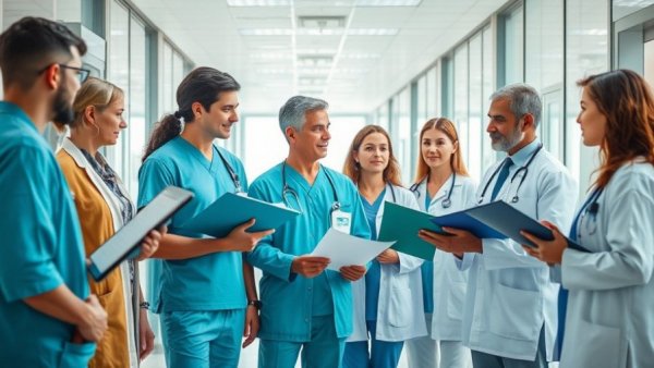 Diverse healthcare providers collaborate in hospital corridor, OBBBA impacts healthcare providers