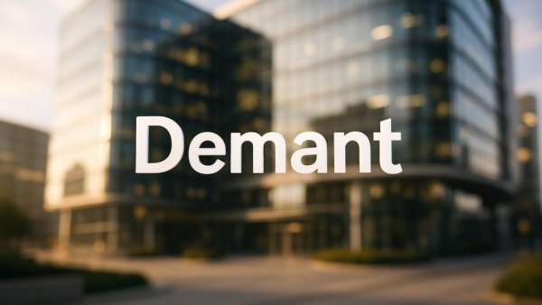 Demant revenue growth 2025 represented by corporate building vision.