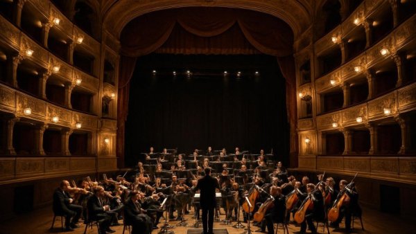 Orchestra performing in grand theater for hearing loss awareness event.