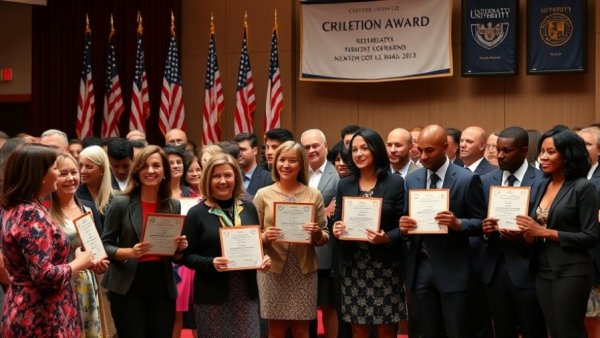 Award recipients at a formal ceremony related to automotive finance services.