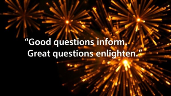 Dramatic fireworks with inspirational text on questions that build leaders.