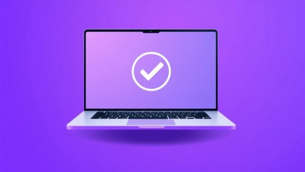 Minimalistic laptop with checkmark on purple background for HEDIS MY 2027 public comment period.