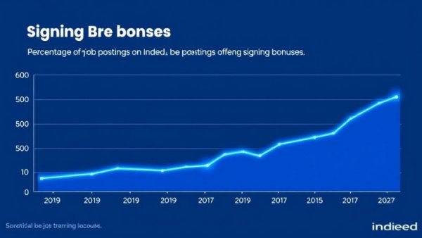 Healthcare Hiring Signing Bonuses trend graph from 2019 to 2025 on Indeed.