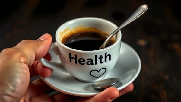 Digital health coffee cup symbolizing AI integration in healthcare.