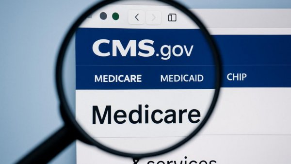 CMS.gov website focused on Medicare, magnified for clarity.