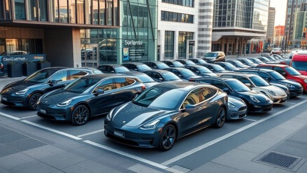 New electric vehicle models for sale displaying modern automotive design.