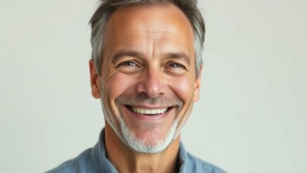 Smiling mature man representing digital prehabilitation for cancer patients