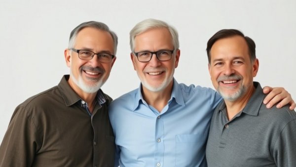 Men standing together in auto body repair promotion.