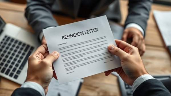 Resignation letter on office desk highlighting employee retention strategies.