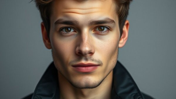 Portrait of a young man, confident expression, support for NHS technology and AI.