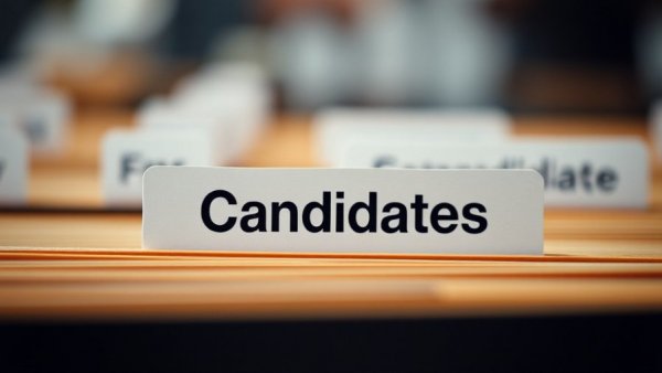 Close-up of 'Candidates' file tab in an organized system.