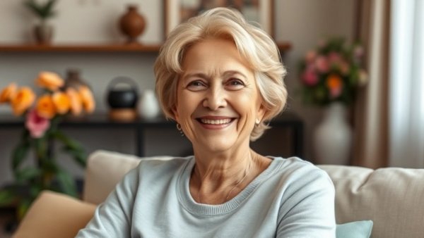 Older woman smiling in a bright room; highlighting gynaecology data gaps and delayed care.