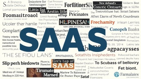 Collage of headlines about SAASpocalypse, digital typography.