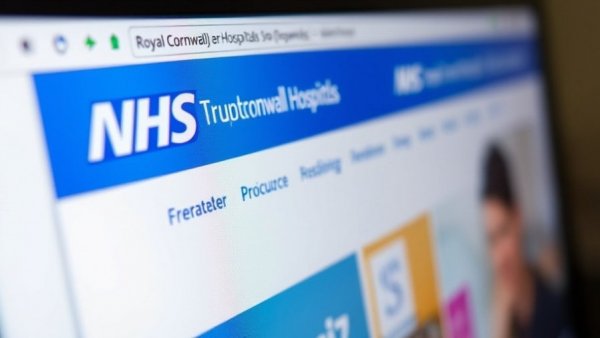 Royal Cornwall Hospitals NHS Trust website interface on a screen.
