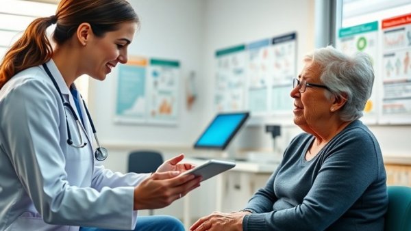 Clinician engaging with patient in a relaxed setting, reducing clinician burnout focus.