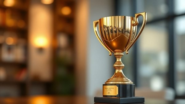 Golden trophy symbolizing automotive service excellence.