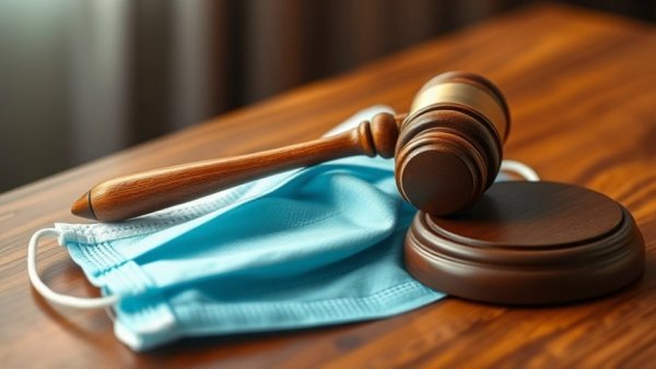 Gavel on a face mask symbolizing hospital safety ratings and legal oversight.