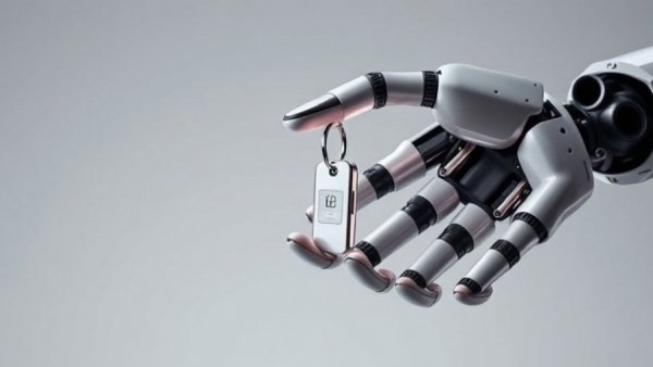 Robotic hand receiving car keys representing Dealership AI Transformation.