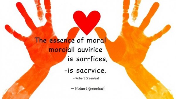 Orange handprints and moral authority quote on white background.