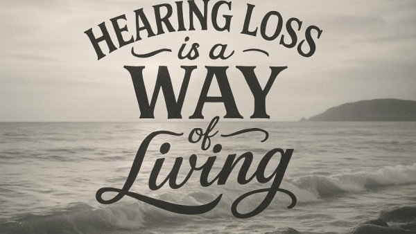 Inspirational quote with scenic coast, associated with hearing loss treatment.