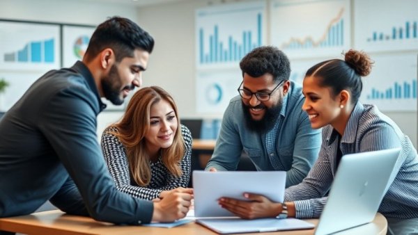 Diverse team analyzing real-time data for PBM client retention.