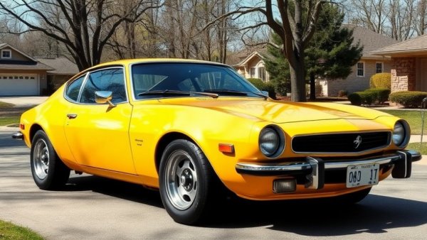 Classic 1973 Opel GT Mini-Corvette shown in bright yellow, parked outdoors.