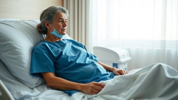 Patient in hospital bed reflecting, related to inpatient claims review trends.