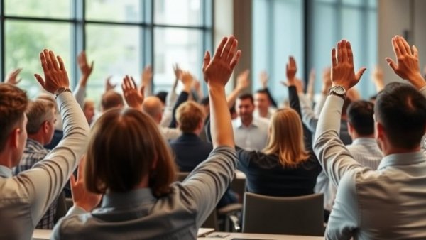 Audience in meeting raising hands for HEDIS MY 2027 Public Comment.