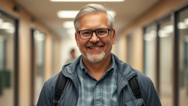 Portrait of a smiling man in an office setting, related to EPR contracts in NHS trusts.