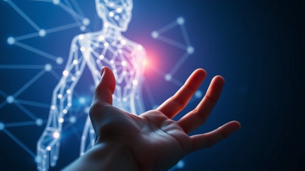 Concept of AI-driven automotive personalization with a digital human figure.