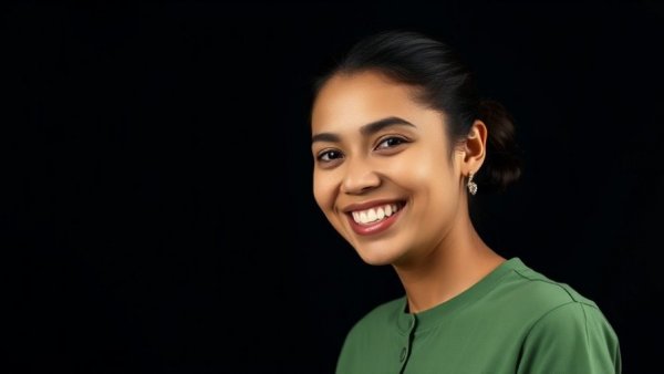 Smiling woman in green shirt, Providence Health Plan sale context.