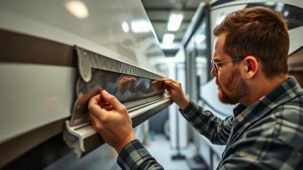 RV slide out safety check with tools in a garage environment.