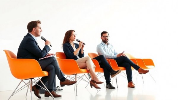 Professionals discussing NHS funding community care at a conference