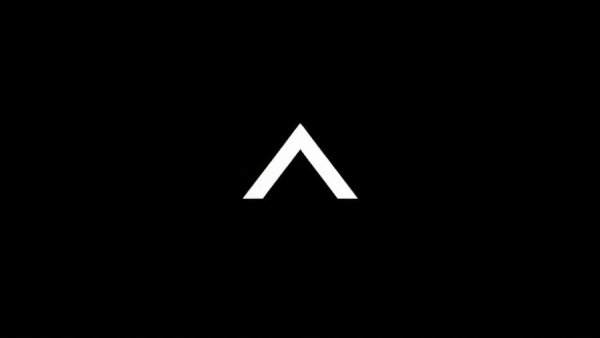 Minimalistic white logo symbolizing Afeela EV brand challenges on black background.