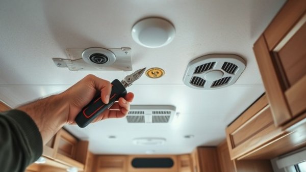 Close-up of repair work showing hidden RV leak prevention.