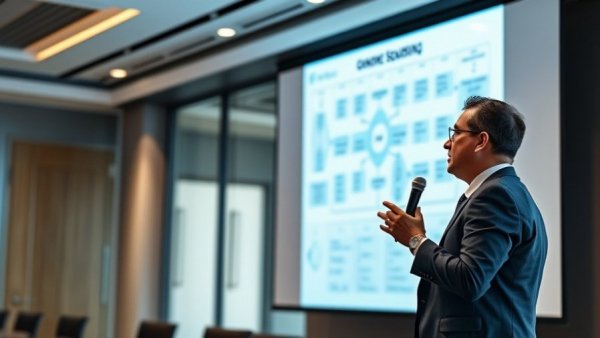 Speaker presenting on genome sequencing for newborns at a conference.