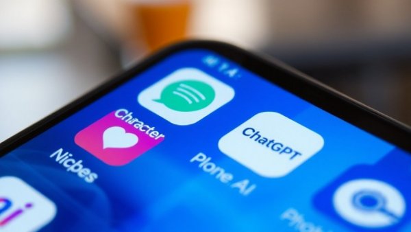 AI health information use: AI app icons on smartphone.