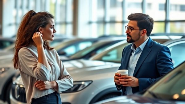Thoughtful individuals discussing used-car retail prices
