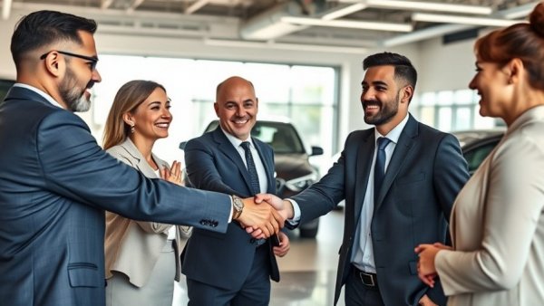 Secure operational systems for car dealerships handshake scene
