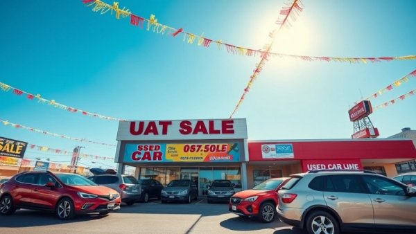 Used car dealership with sale banners signaling price increase March 2026.