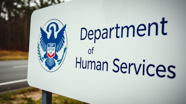 Department of Health and Human Services sign near the road