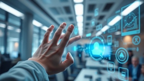 Futuristic digital interfaces illustrating automotive AI investments.