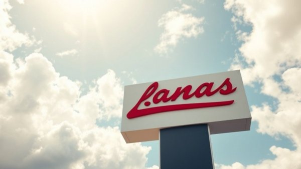 Cursive red logo against a bright cloudy sky, AI in Drug Discovery.