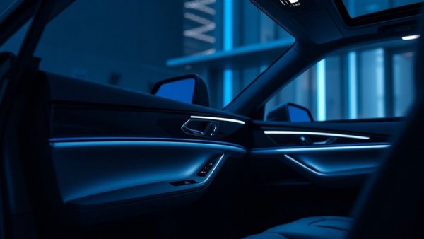 2027 Volkswagen Atlas interior features ambient lighting on door panel.