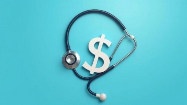 Stethoscope shaped like a dollar sign on blue background, Medicare Advantage overpayments.