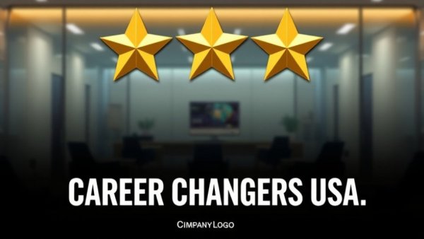 Five-star rating and Career Changers USA logo at an automotive training center.