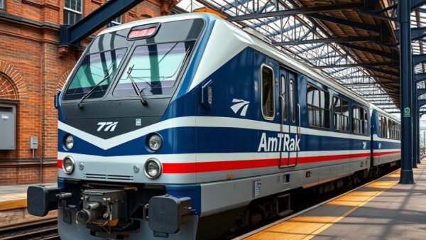 Amtrak train in New London station, a key stop for visiting New London without a car.